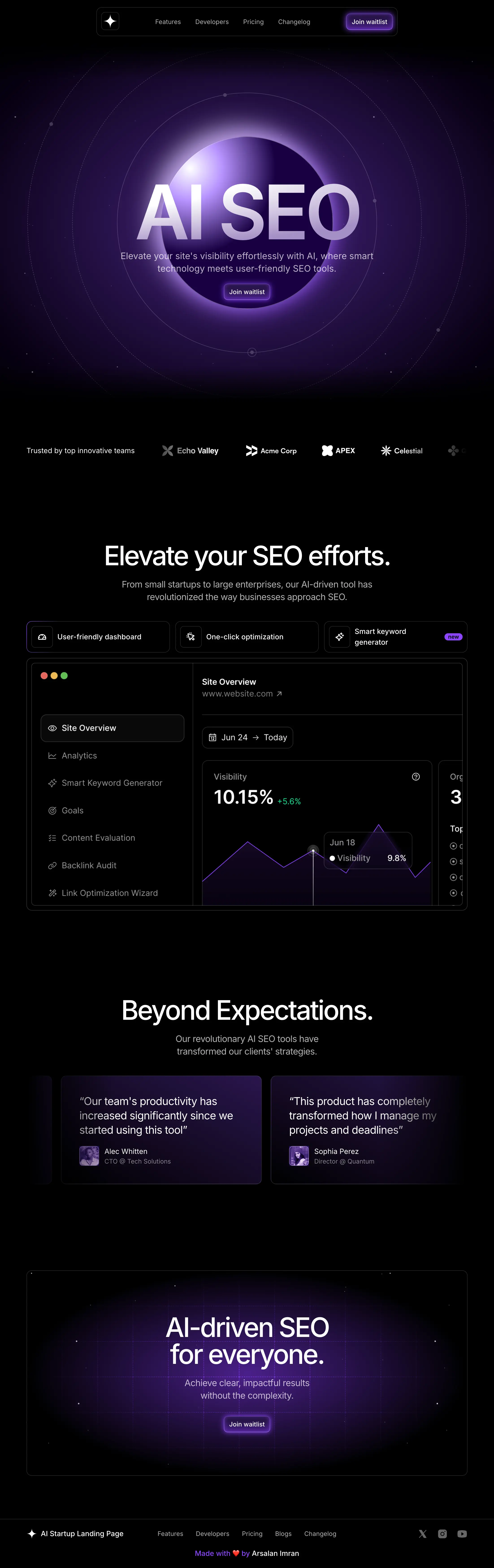 AI SEO – SaaS Landing Page