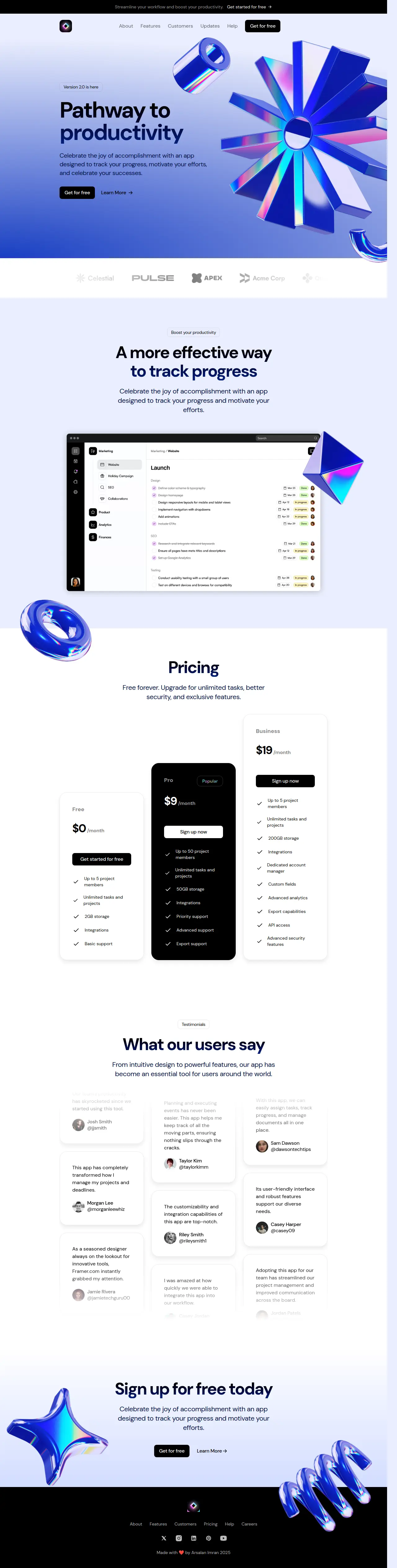 Progress Tracking – SaaS Landing Page